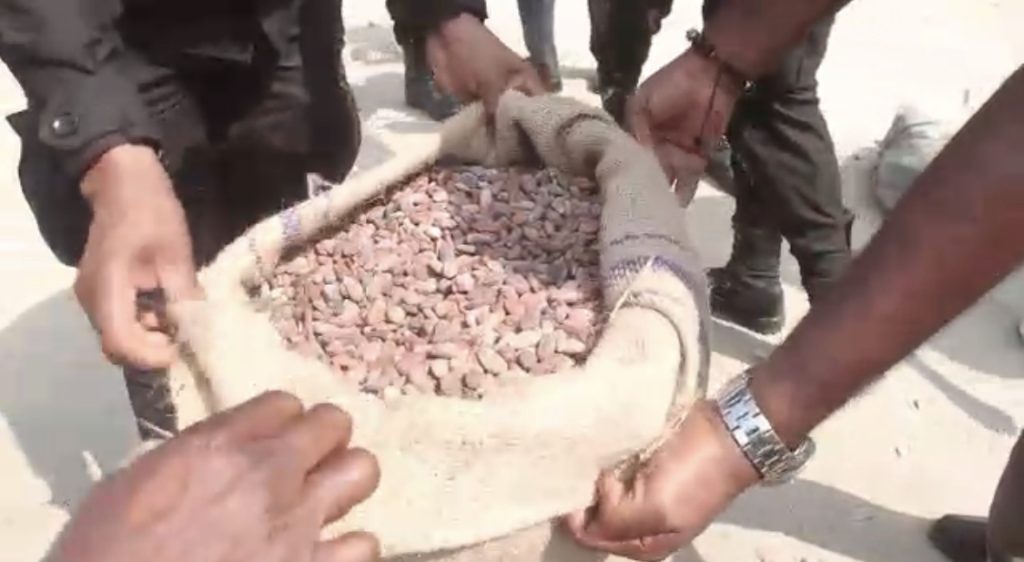 Tema Police Intercept  Smuggled Cocoa Beans at Ada