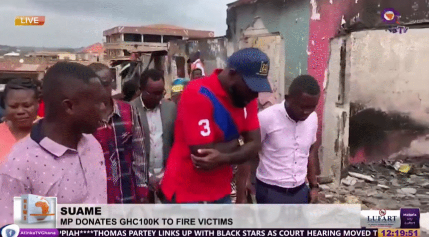 Suame MP Donates GH₵100,000 to fire Victims at Suame Post Office Market