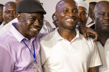 Bernard Baidoo addressing the media after Akwatia by-election win