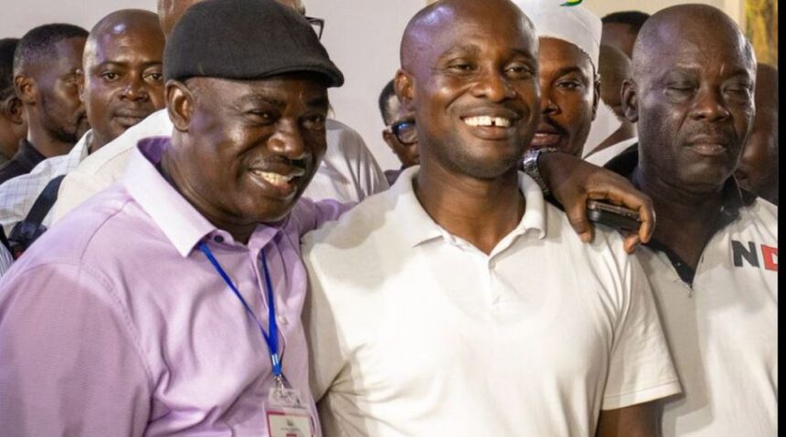 Bernard Baidoo addressing the media after Akwatia by-election win
