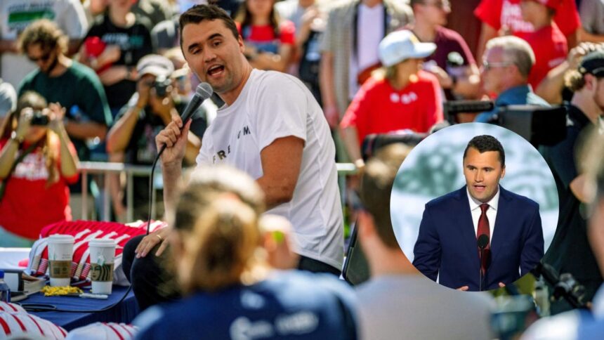 Charlie Kirk speaking before being shot at Utah Valley University