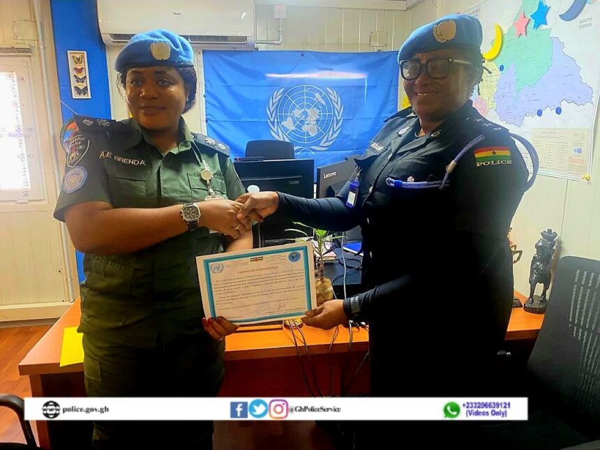 ASP Alison Raji Atuluk commanding UN parade in CAR