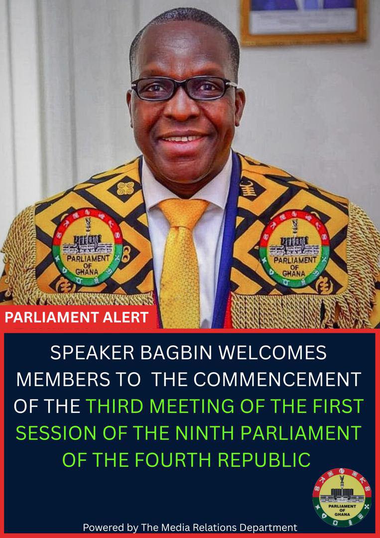 Parliament Resumes Sitting; Speaker Bagbin Welcomes Members Back