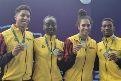 Harry Stacey (far left), Nubia Adjei (left), Joselle Mensah (right), and Abeku Jackson (far right)