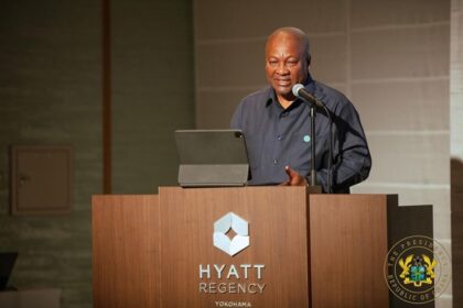 President John Mahama addressing envoys in Accra