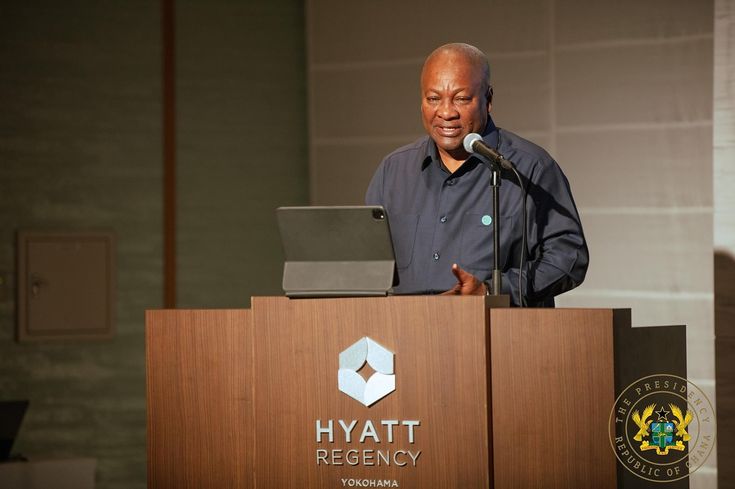 President John Mahama addressing envoys in Accra
