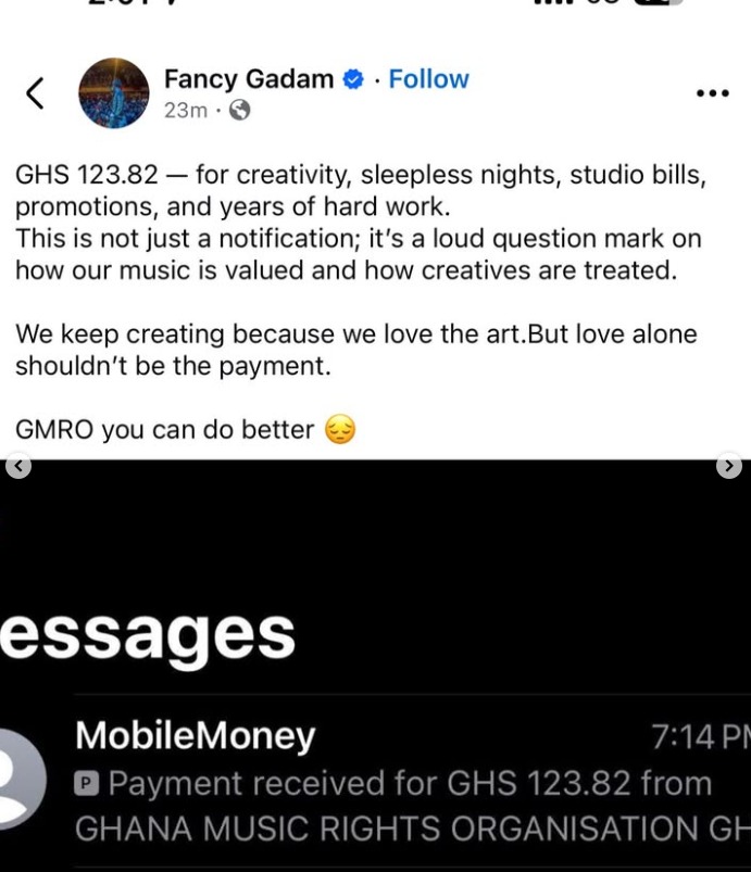 Fancy Gadam Slams GHAMRO Over GH¢123.82 Royalty Payment