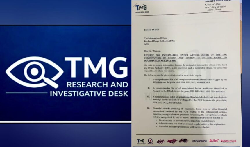 TMG Investigative Desk Files Right to Information Request to Ghana FDA
