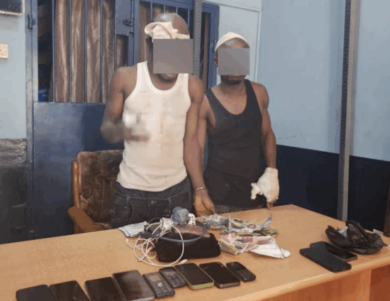 Dzorwulu Police Chase Nets Two Suspected Robbers and Recovered Items