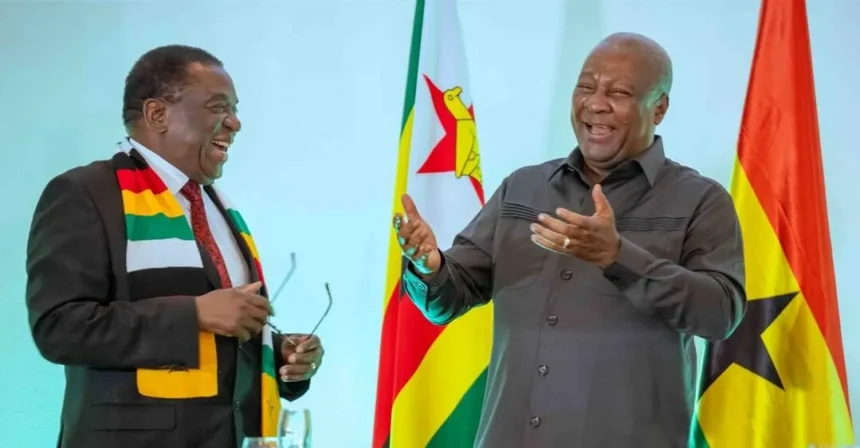 Mahama Hosts Mnangagwa, Calls for Stronger Intra-African Trade and Sustainable Mining Cooperation