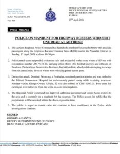 press release by police
