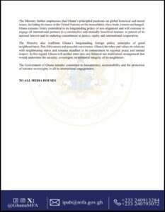 press release by MFA