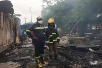 GNFS Extinguishes Major Fire at Monte Carlo Pub and Restaurant in Tema Community 10