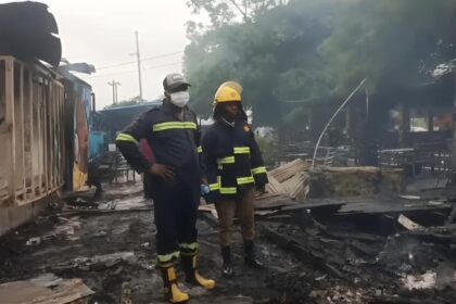 GNFS Extinguishes Major Fire at Monte Carlo Pub and Restaurant in Tema Community 10