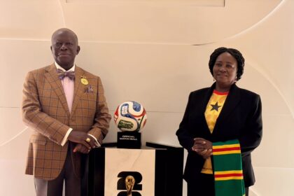 Vice President of Ghana, Naana Jane Opoku-Agyemang(right) and Asantehene, Otumfuo Nana Osei Tutu II