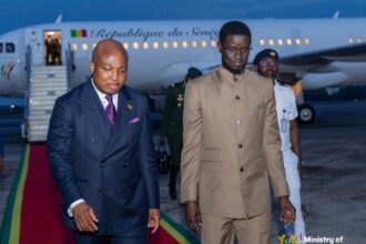 Minister of Foreign Affairs, Samuel Okudzeto Ablakwah and the President of Senegal, Bassirou Diomaye Diakhar Faye(right)